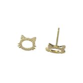 Sterling Silver Cat Stud Earrings